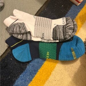 Men's Bombas Low-Cut Athletic Socks - White & Blue